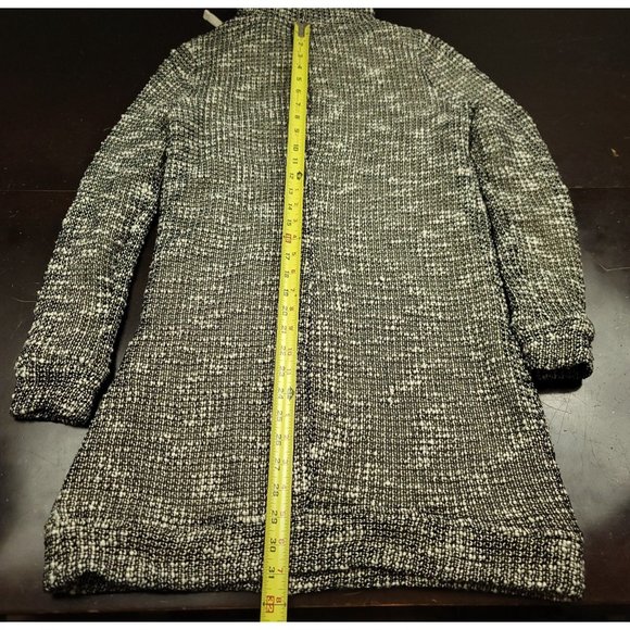 Fabletics‎ Womens S Yukon Sweater Dress Hooded Tweed Shift Black Ivory Lined - Picture 8 of 10